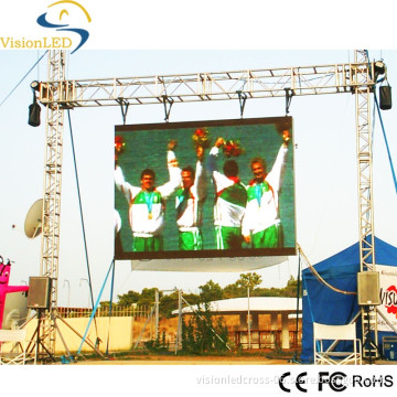 Outdoor P10 full color advertising rental LED video wall screen with aluminum cabinet